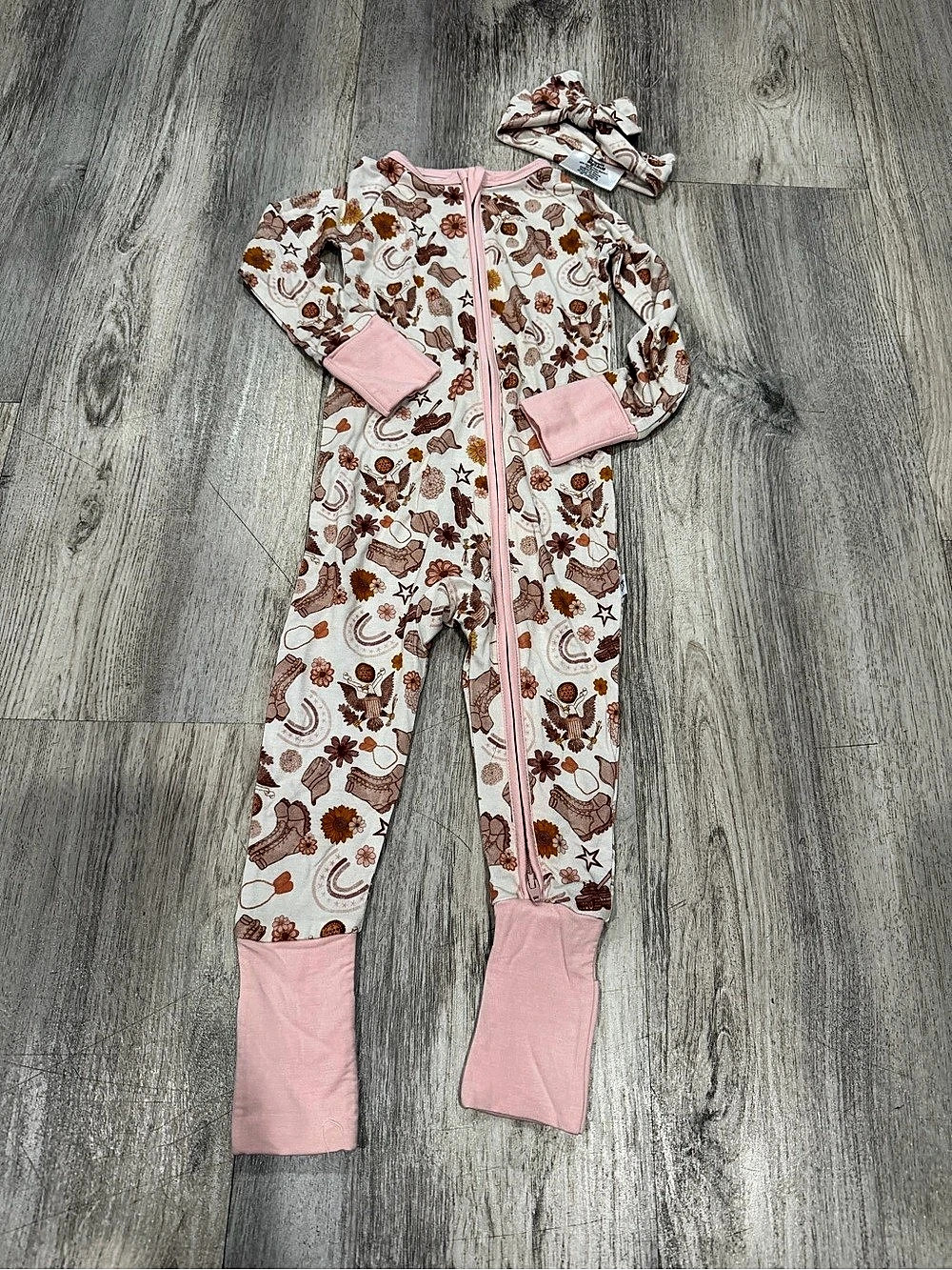 Dream Big Little Floral Footie & headband